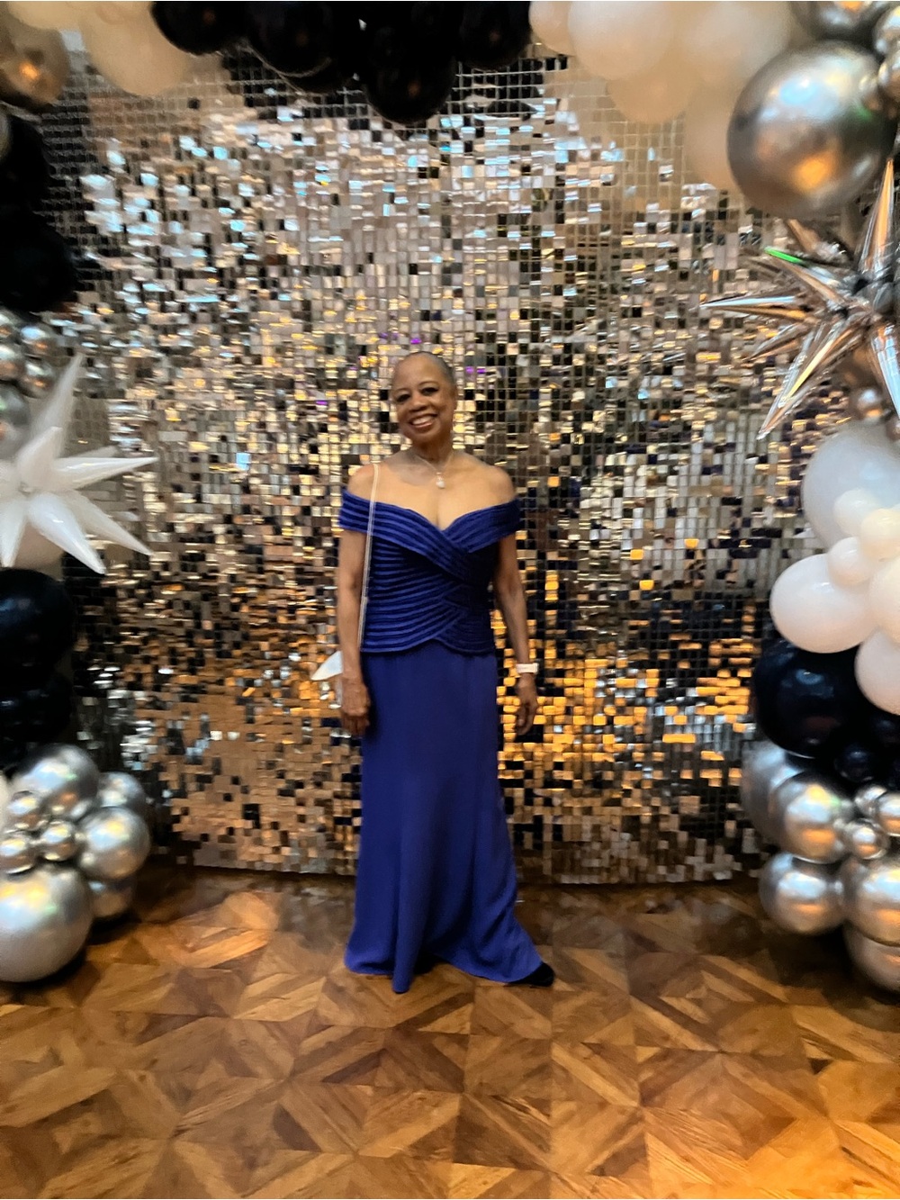 Elegant Off-Shoulder Royal Blue Evening Gown